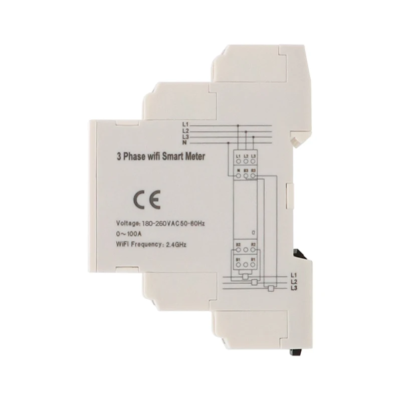 WIFI Tuya 100A Three phase Smart Energy Power Monitor with external Current transformer CT 380V /415V 50Hz 60Hz