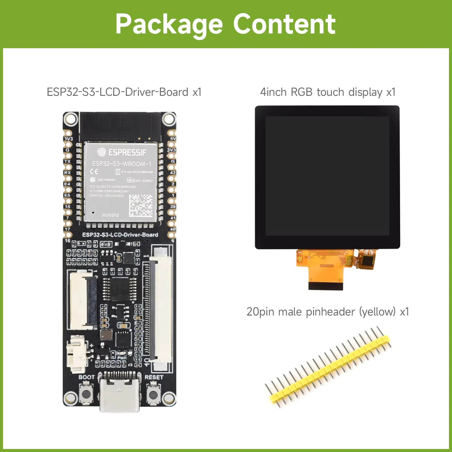 Płytka sterująca ESP32-S3-LCD-Driver-Board RGB LCD, 32-bitowy 240MHz dwurdzeniowy procesor LX7, 8MB PSRAM i Flash, obsługa WiFi