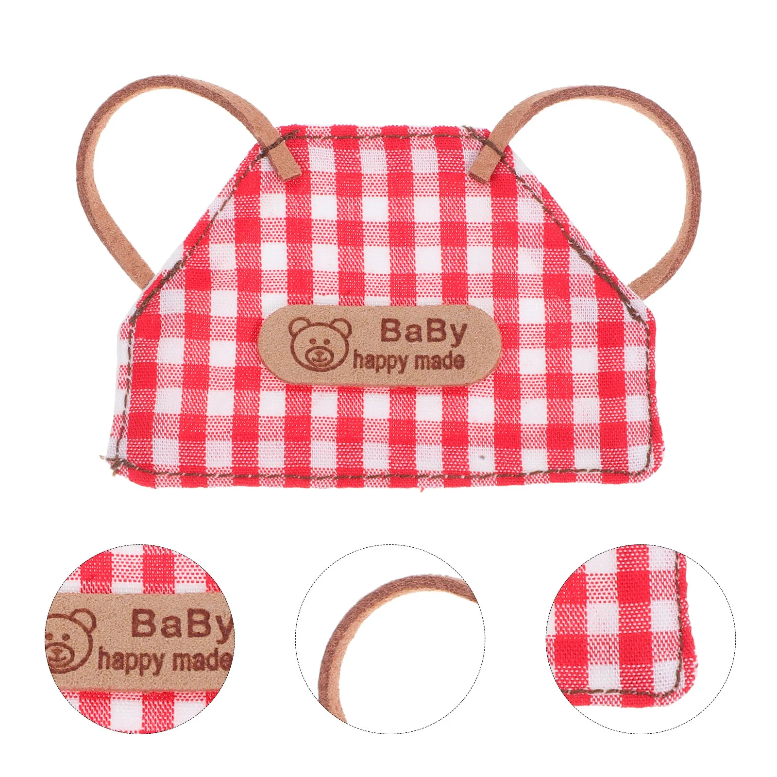 

2Pcs Apron for 10-15Cm Checkered Plaid Striped Design Washable Soft Fabric Dollhouse Kitchen Props Baking