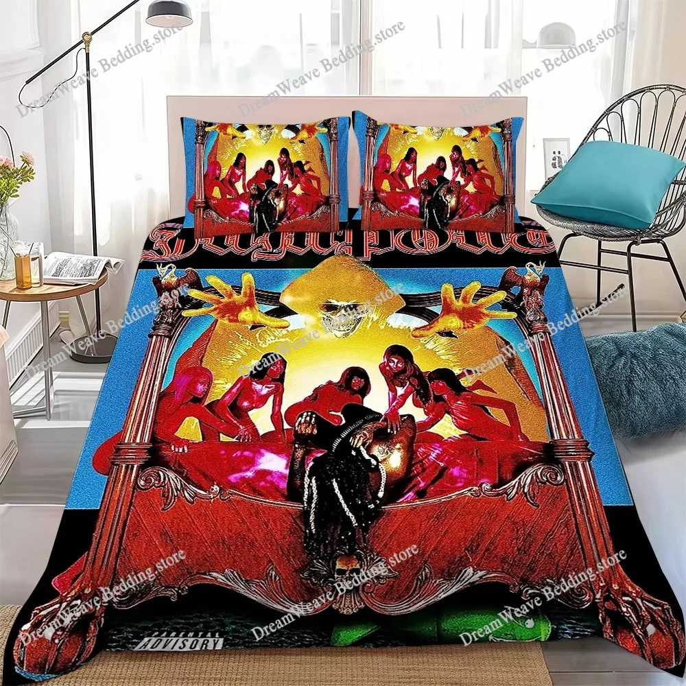 O-OsamaSon Rapper Duvet Cover Set Home Style Bedding Soft Laundry Cotton Bed Student Dormitory Gift