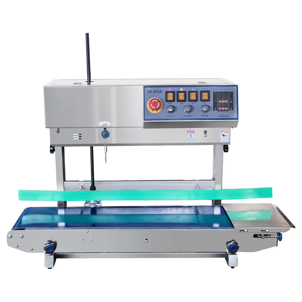 Factory Price 810A Continuous Plastic Bag Sealing Machine with Ink Wheel Date Printing Automatic Bag Sealer