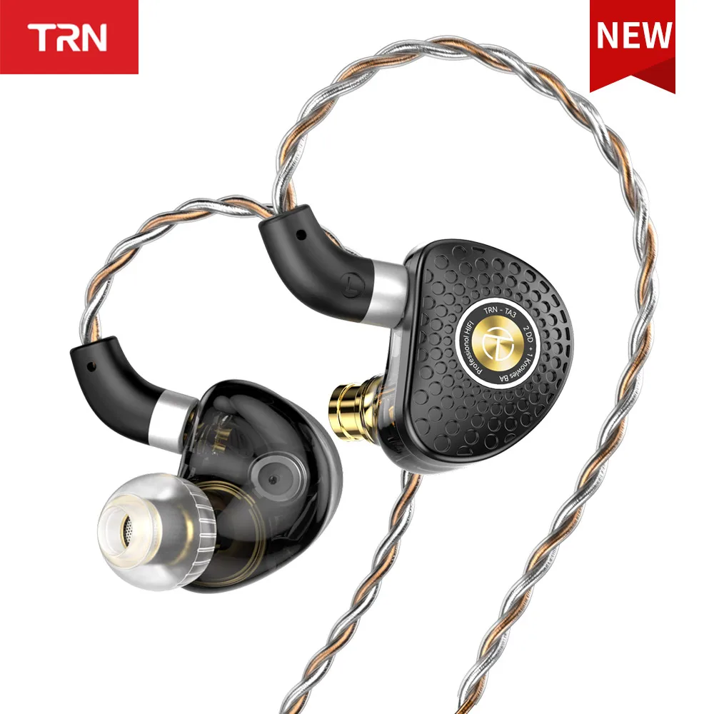 

TRN TA3 Hi-FI 1BA 2DD In-ear Monitors Earphone Knowles Hybrid Beryllium-plated Dynamic HIFI Metal Running For TRN MT4 Headset