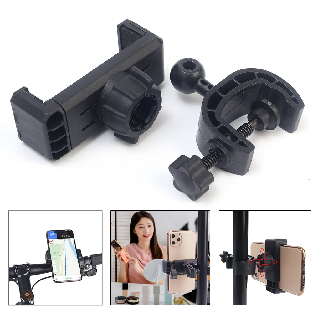 Live Multi-function Tripod Phone Bracket Universal Clip-on CellPhone Holder Webcast Fixed Clip Accessories for iPhone Samsung