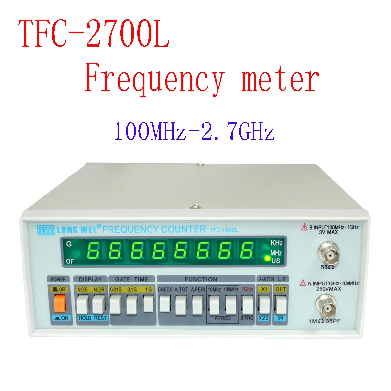 

TFC-1000L/TFC-2700L multifunctional high-precision frequency meter automatic range tester 100MHz-2.7GHz 2.7G replace HC-F2700L