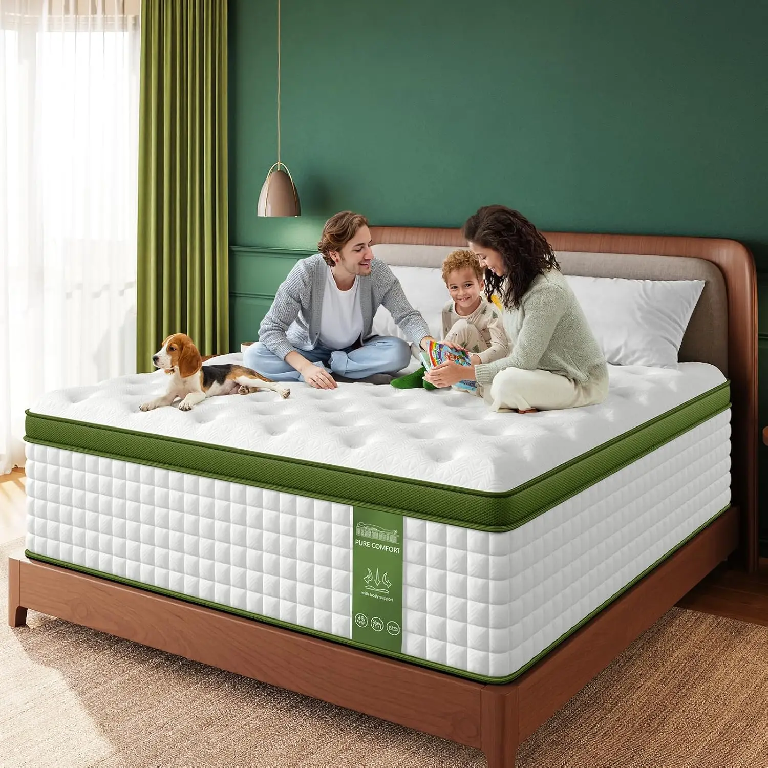 BedStory 12-14'' Hybrid Mattress, Full/King/Queen Size Mattress , Gel Memory Foam & Pocket Springs for Pressure Relief & Support image 6