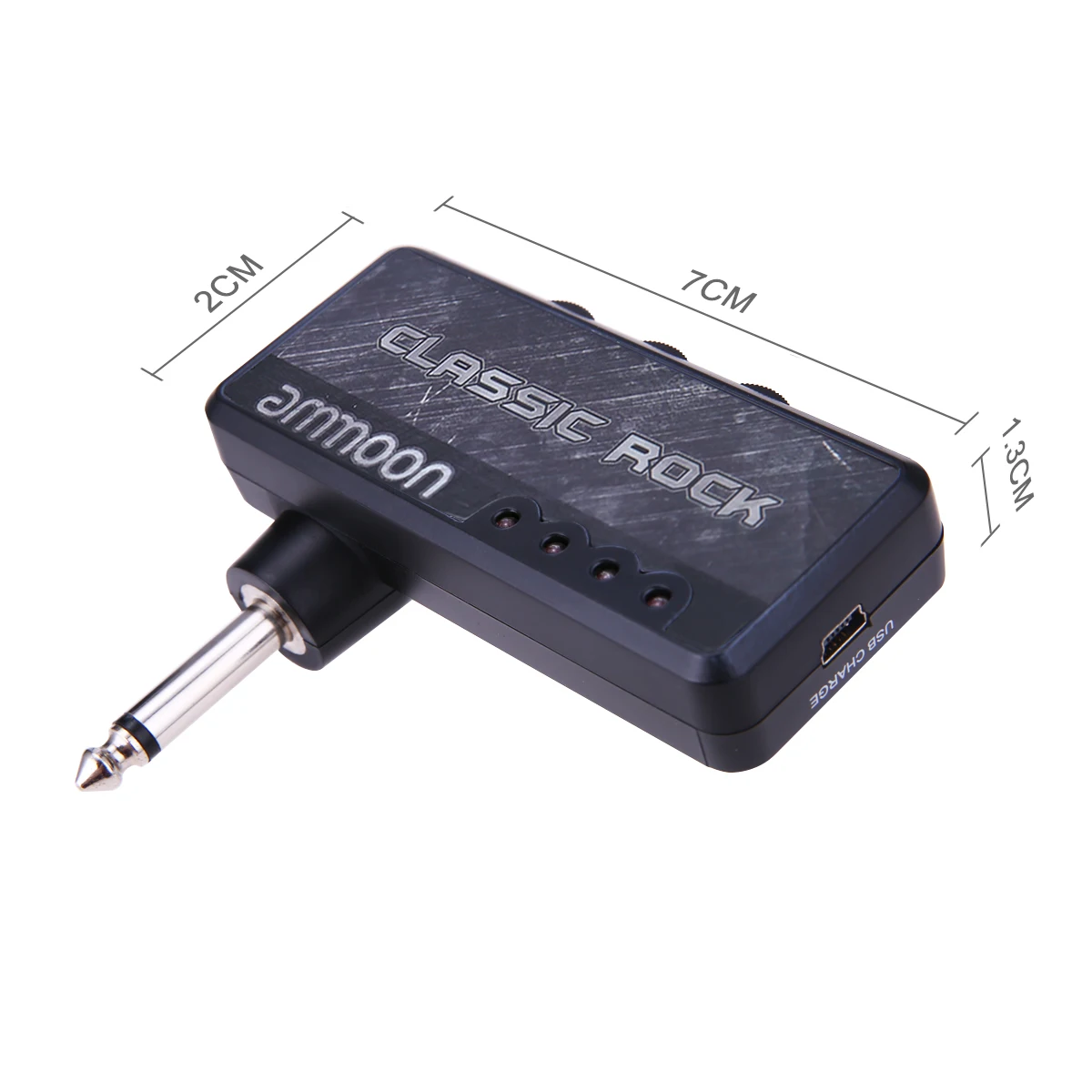 Electric Guitar Headphone Amplifier Amp 1/4 Inch Plug 3.5mm Headphone Jack & Aux In with Classic Rock Distortion Effect