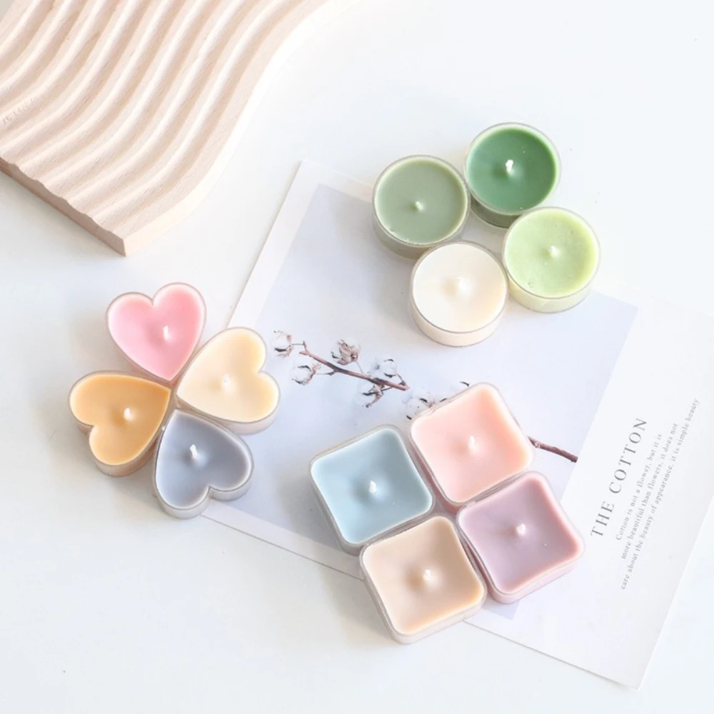 20Sets Flower Heart Empty Tealight Cups Candle Wax Tins Jars Cases Containers Molds Party Decor Candle Holders DIY Candle Making