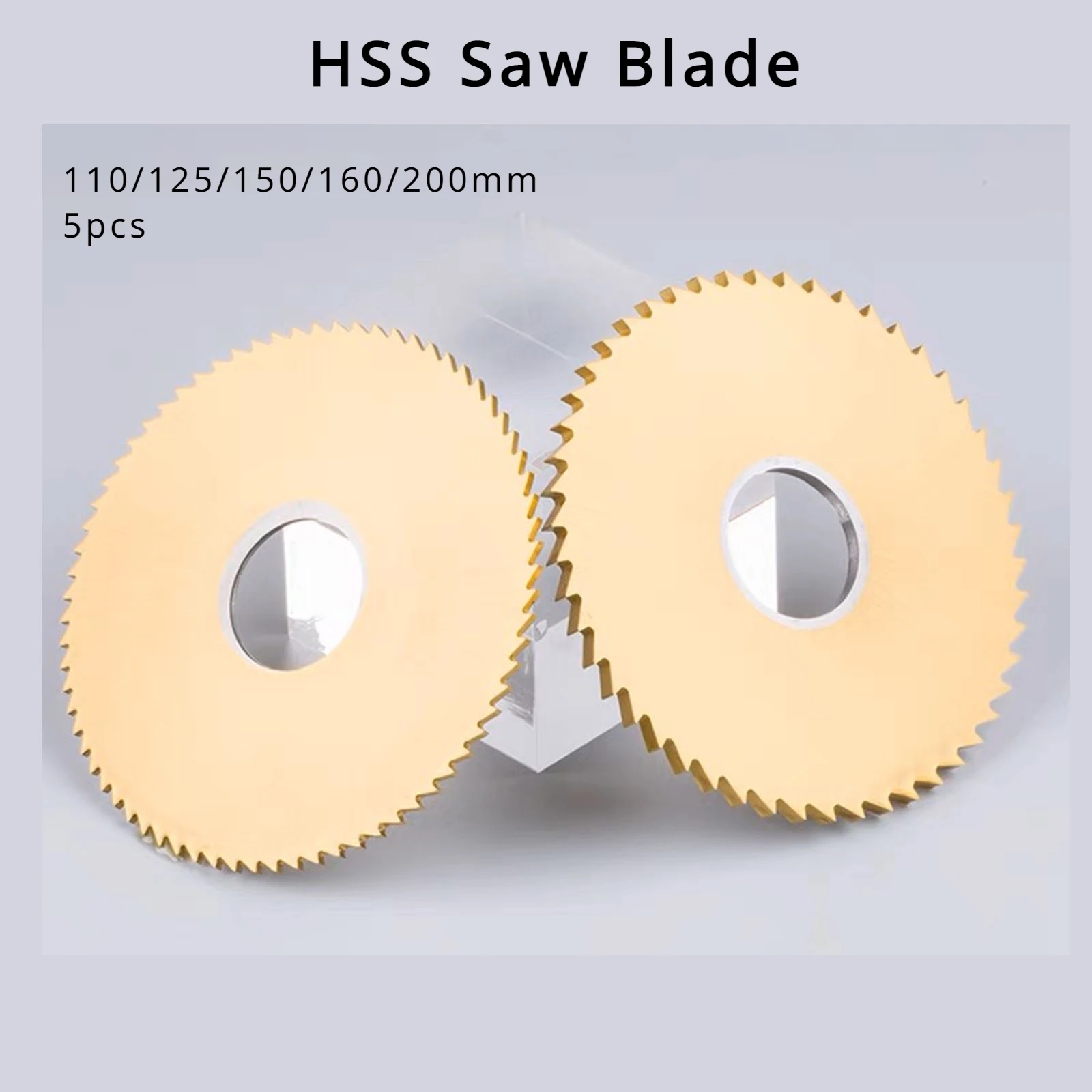 

110/125/150/160/200mm 5pcs HSS Circular Saw Blade High Speed Steel Ti-Coated Rotary Tool Accessories for Aluminum Metal