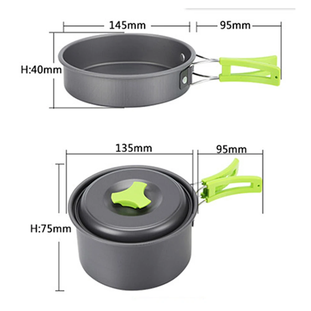 Camping Cooking Gear Outdoor Cooking Set Camping Trips Anti-scalding Features Easy To Transport Food-grade Aluminum