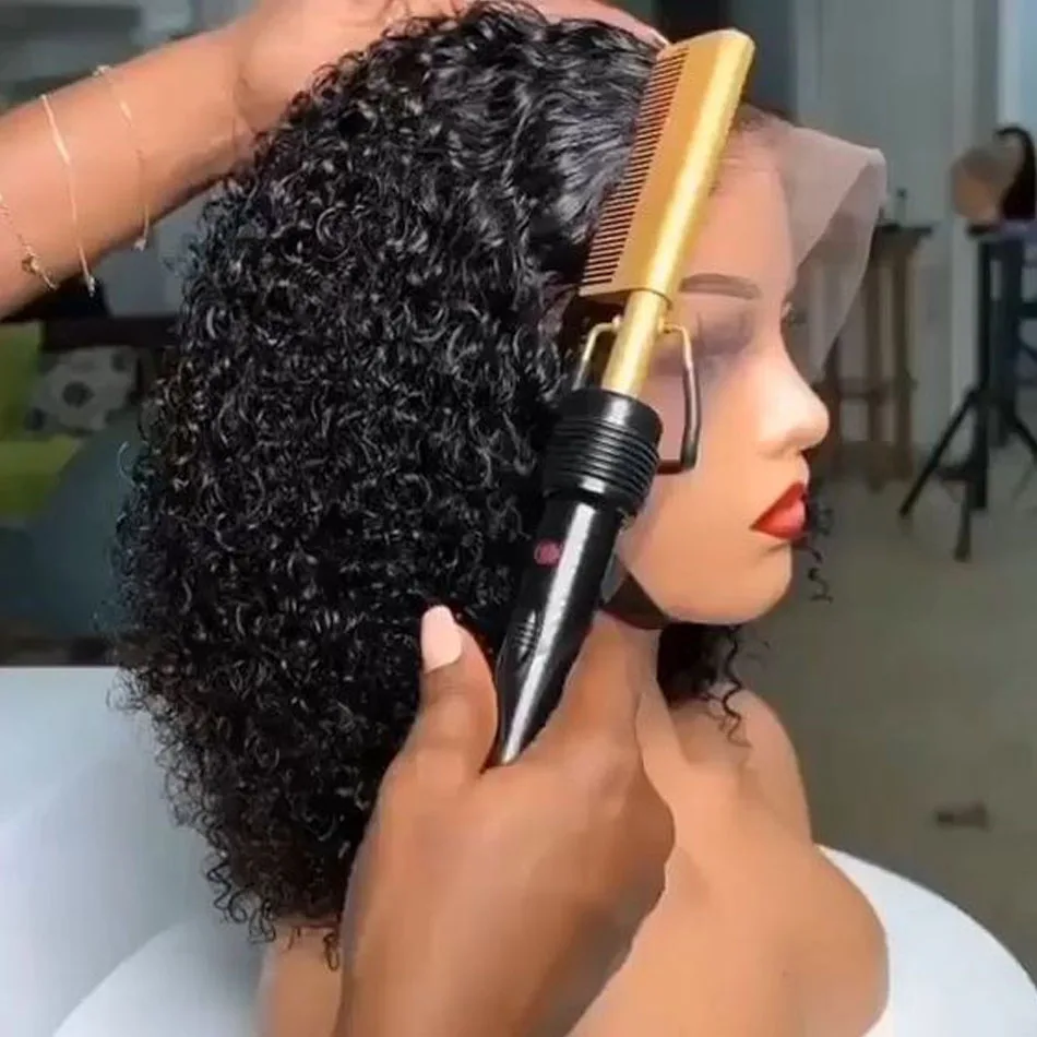 Glueless Wigs Human Hair Wear And Go Kinky Curly Lace Frontal 100% Human Hair Perruque Cheveux Humains OnSale Brazilian Raw Hair image 3