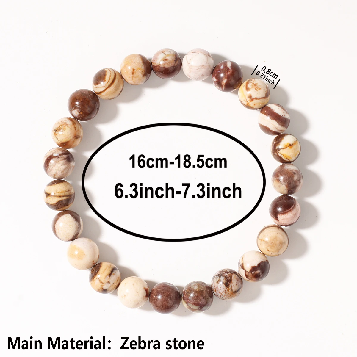 بوهو الحجر الطبيعي زيبرا حجر أساور مستديرة امرأة النساء الرجال الخريف اللون كتلة البني brazalete سيدة لهدايا شقيقة عيد الميلاد