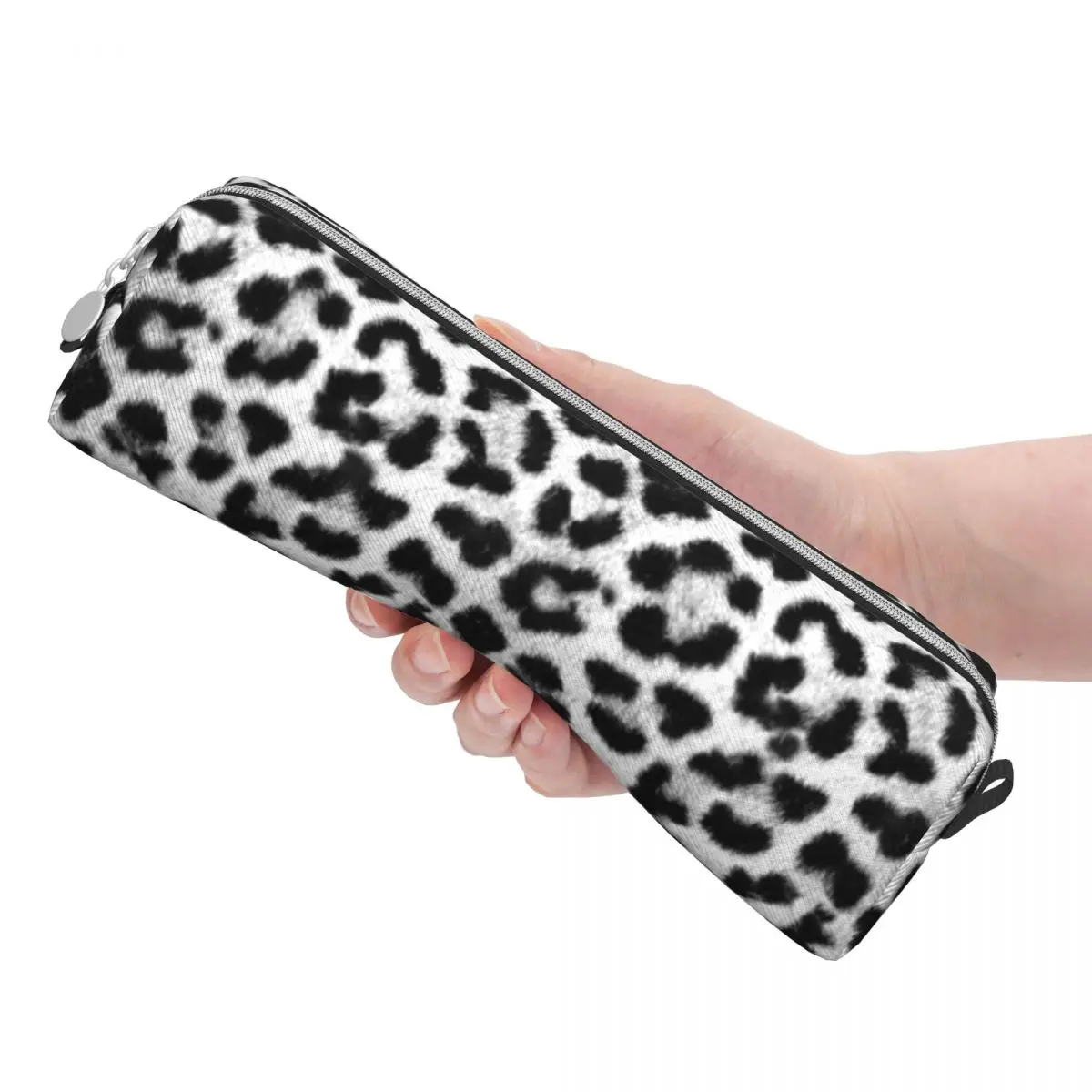 Simpatico astuccio con stampa leopardata in bianco e nero Pencilcases mimetici penna bambini borse a matita di grande capacità studenti cerniera