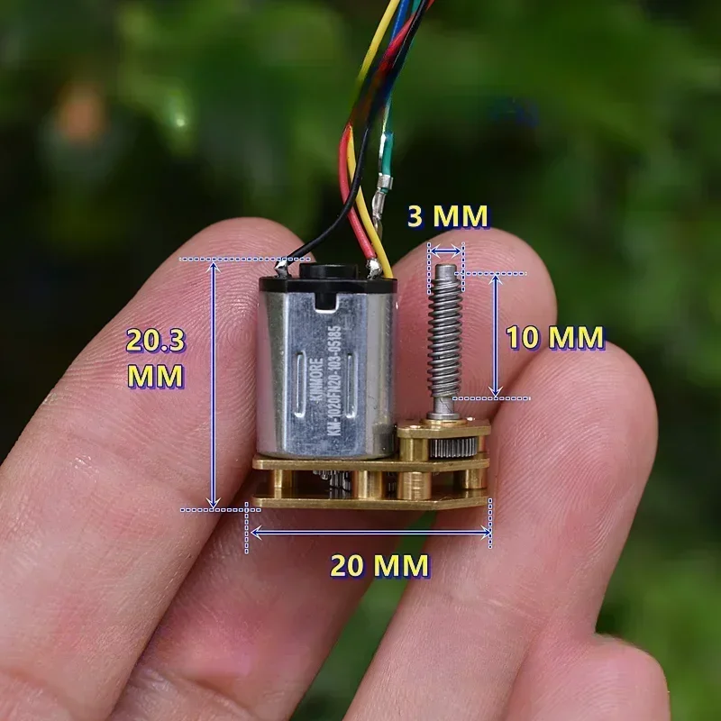 미니 선형 액추에이터 N20 풀 메탈 기어박스 기어 모터 (너트 포함) DC 3V-4.2V 3.7V 130 RPM 저속 엔진 (지문 잠금 장치용)