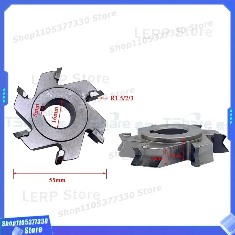 TCT Carbide Trimming Knife 55x16xH11 6Z R1.5 R2 R3 for Edge Banding Machine Accessories Compatible with KDT NANXING HOMAG