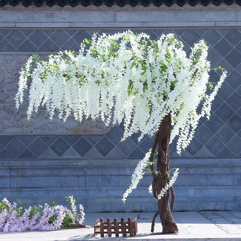 Simulated Wisteria Flower Tree Simulated Green Plant Garden Plant Courtyard Lndoor Hotel Large Tree Floor Placement Simulated Tr