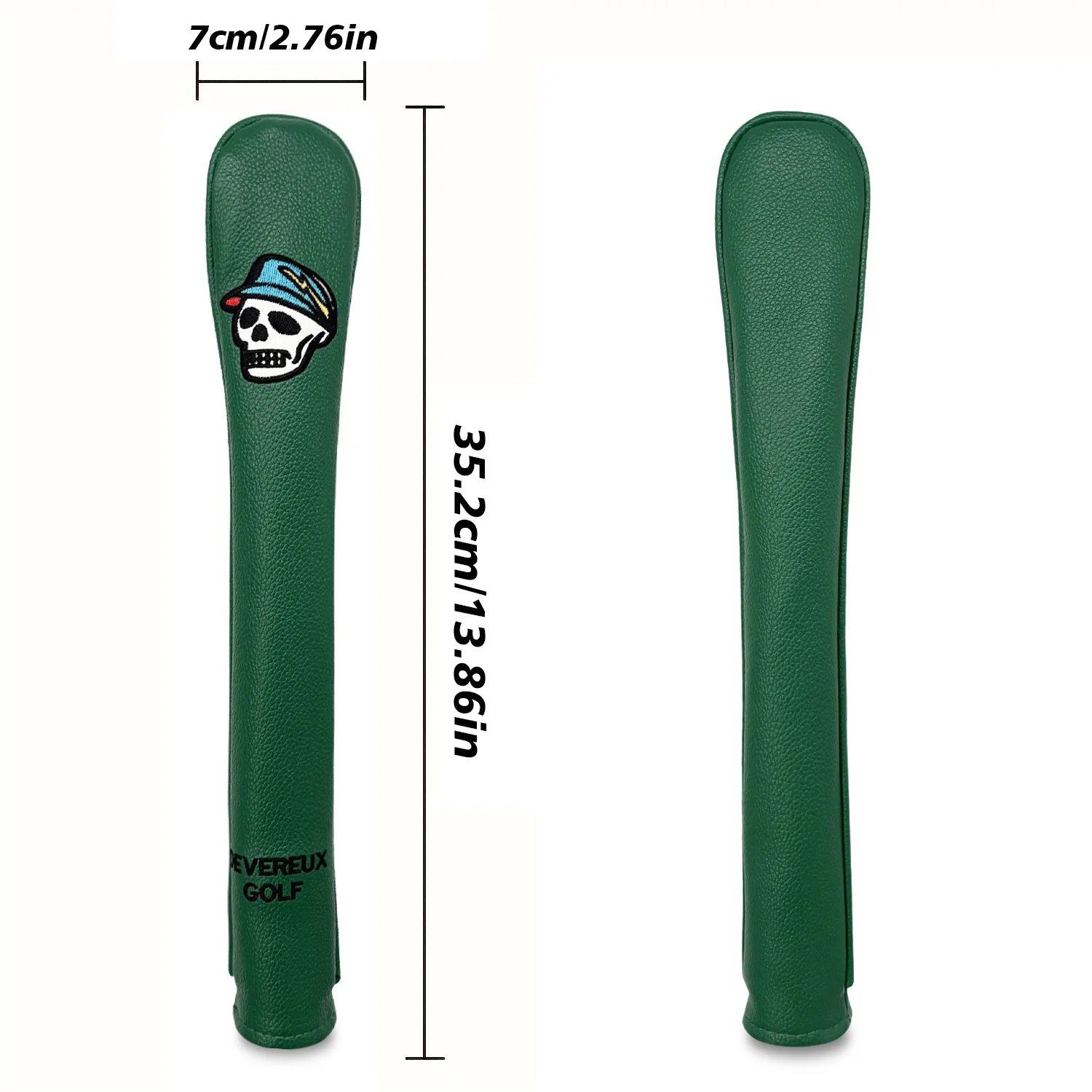 Golf Alignment Rod Cover Skull Aiming Training Aid Headcover PU Waterproof Leather Embroidery Head Protection Golf Accessories