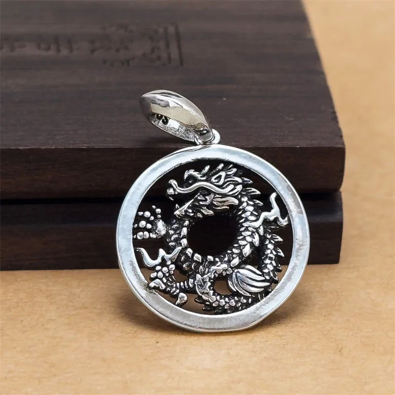 

Винтажное рельефное полое ожерелье с животным дизайном, мужское колье, аксессуары, счастливое богатство, зверь Kylin, кулон, мужские ювелирные изделия