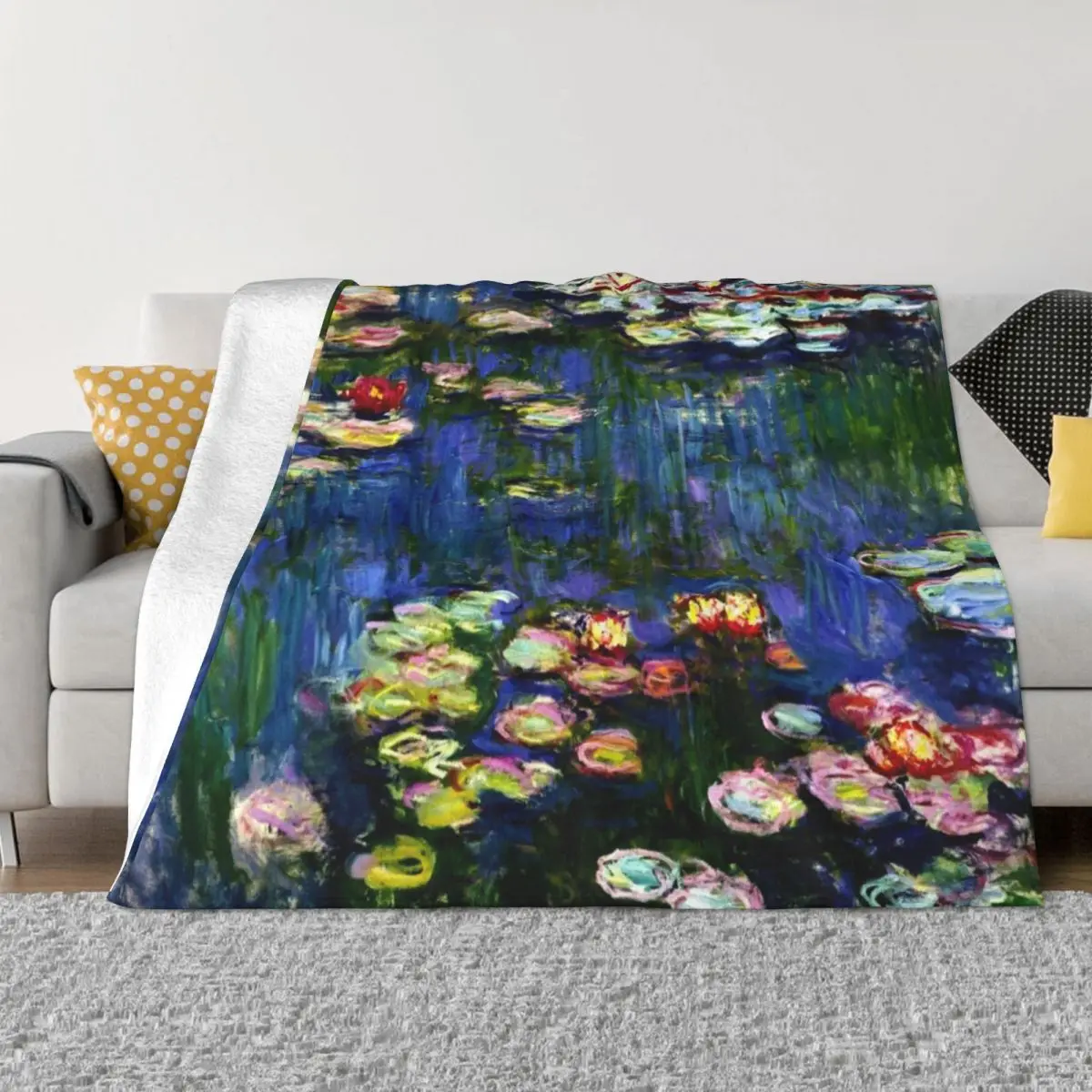 

Claude Monet Water Lilies - L'Eau Lilies Monet Iconic Image of Impressionism Throw Blanket Nap Blanket