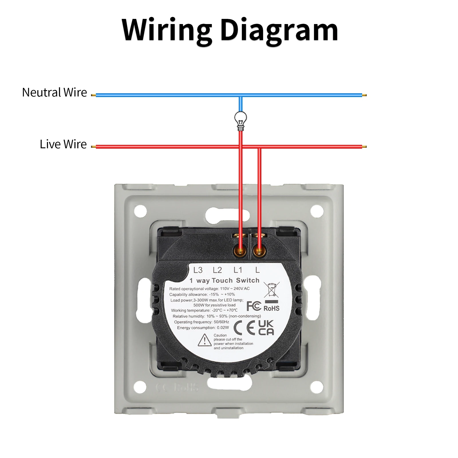 Bingoelec 1/2/3/4 Gang 1Way Light Switch EU Standard Wall Marble Style Stone Touch Switches for Home 220V