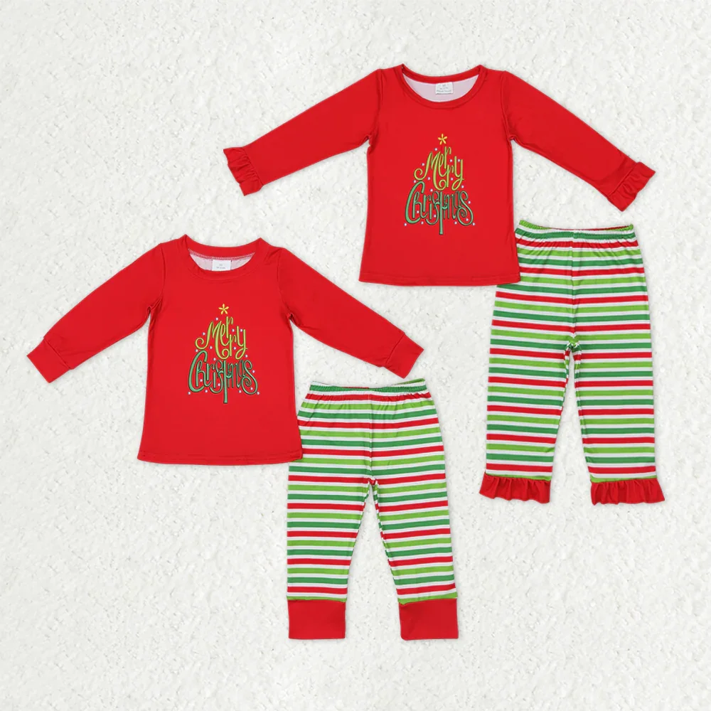 

BLP0528 Wholesale baby boy clothes Matching Winter clothes Christmas long sleeve pants sets Boutique kids clothes girls sets