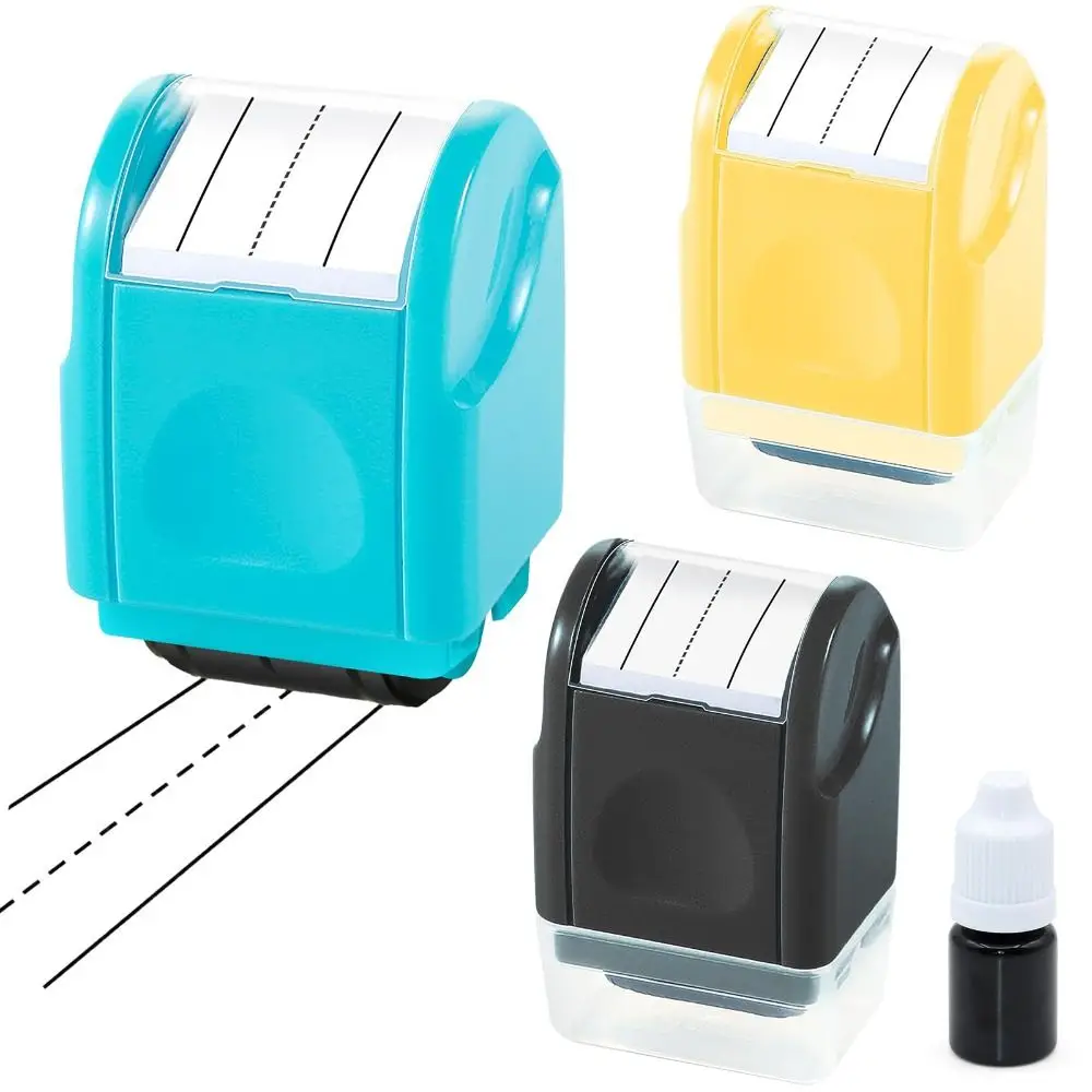 Plastic Dashed Handwriting Lines Stamp Clear Efficient Line Rolling Roller Portable Ink Add Design Self Inking Stamp Parents