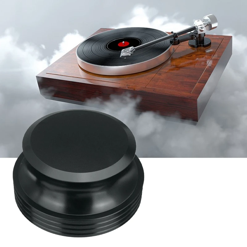 Record Turntables Weight Stabilizer Black Clamp Aluminum Metal Anti-Vibration Improves Sound Quality Player Spare Parts