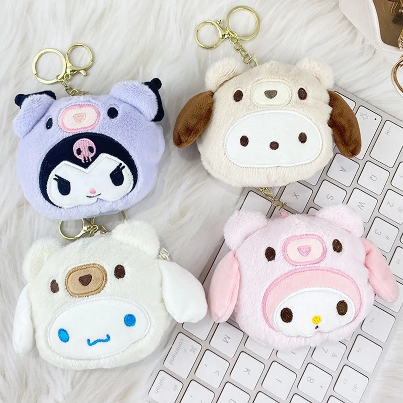 

Sanrio Kulomi Hellokitty Cinnamon Cute Cartoon Coin Purse Anime Doll Plush Bag Pendant Creative Coin Purse Gift for Kids