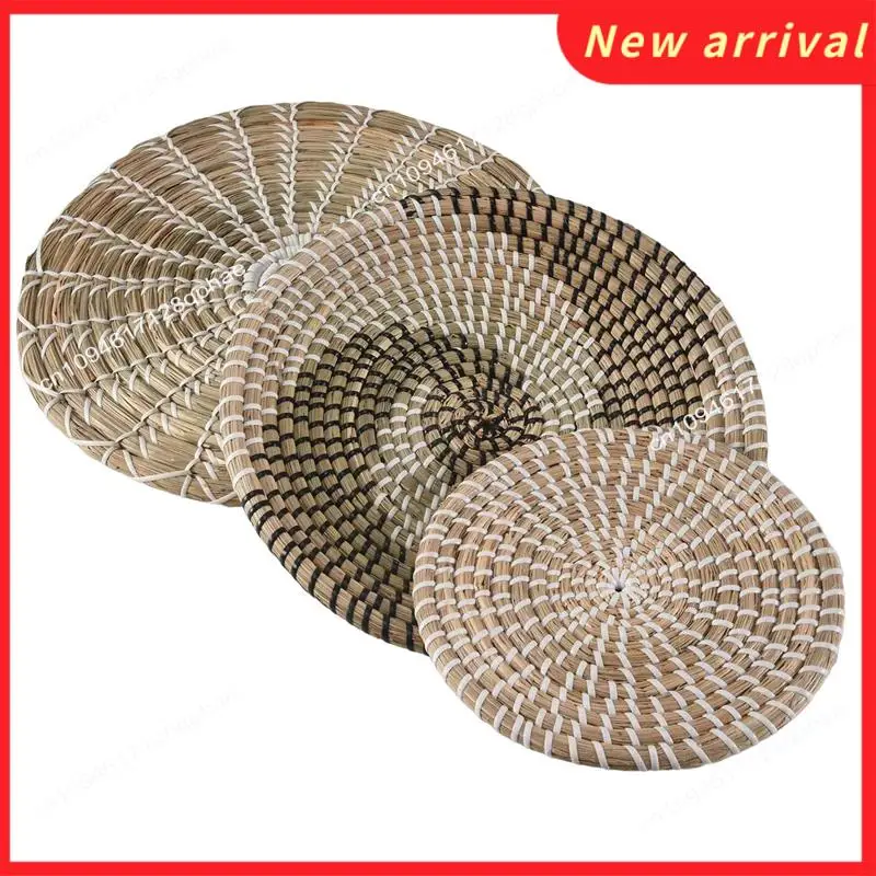 Decoración de cesta de pared colgante hecha a mano N89R (juego de 3) cesta tejida redonda, bandejas bohemias para decoración del hogar para dormitorio, cocina, sala de estar