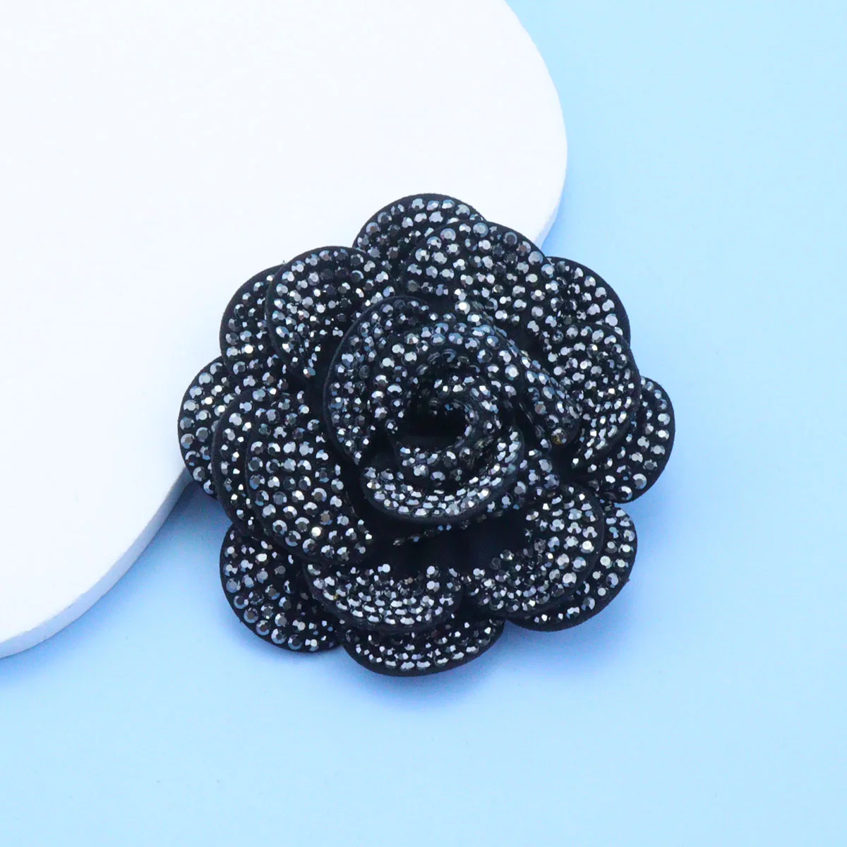 Niche Rhinestone Flower Brooch Wholesale Jewelry Accessories Multi-layer Suit Sweater Coat Brooch Fabric Lapel Pin Party