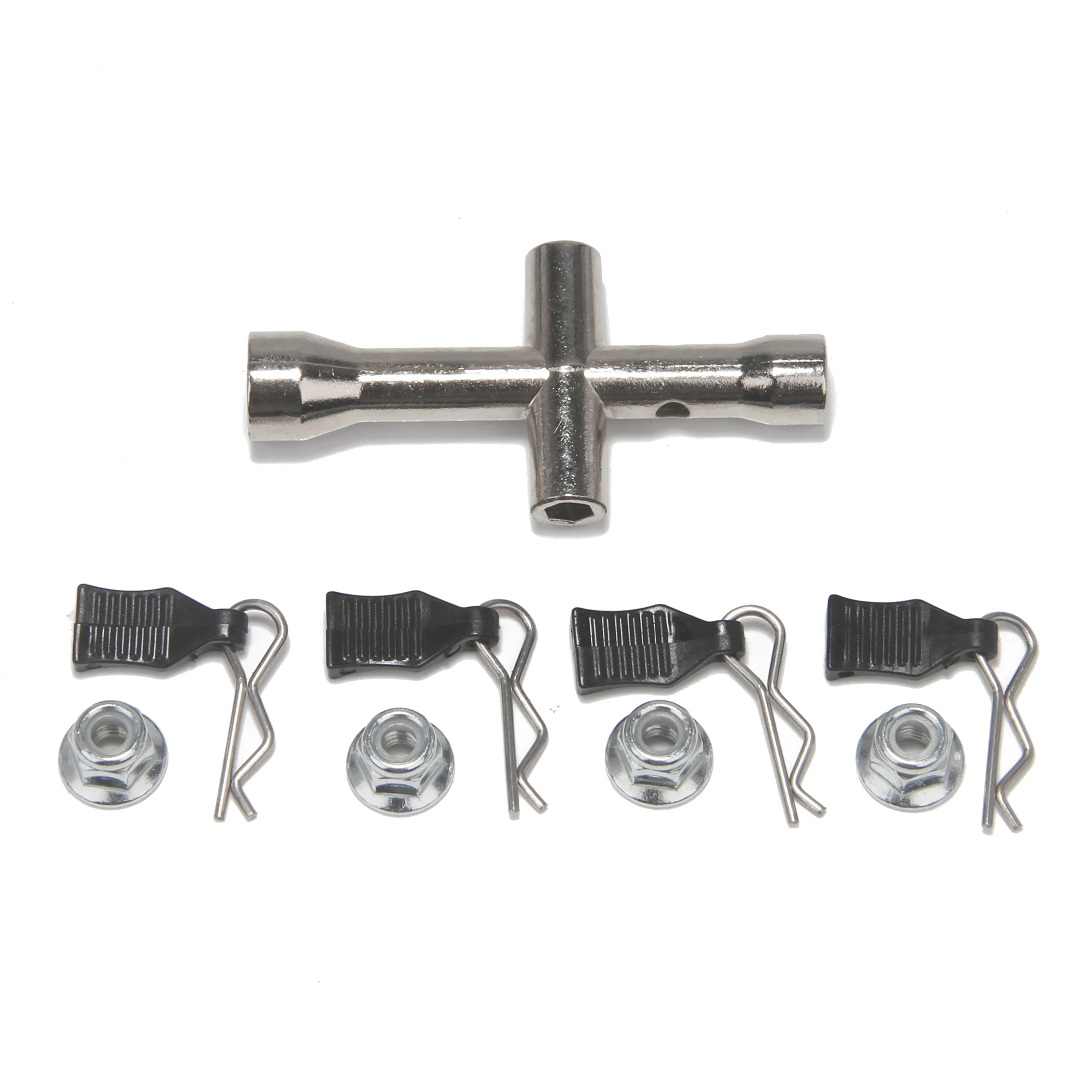 RC Car Metal Tools Set Wrench Hex Tire Key R-type Pin Body Shell Clip M4 Nuts for RC Car Truck Crawler MJX Wltoys Accessories