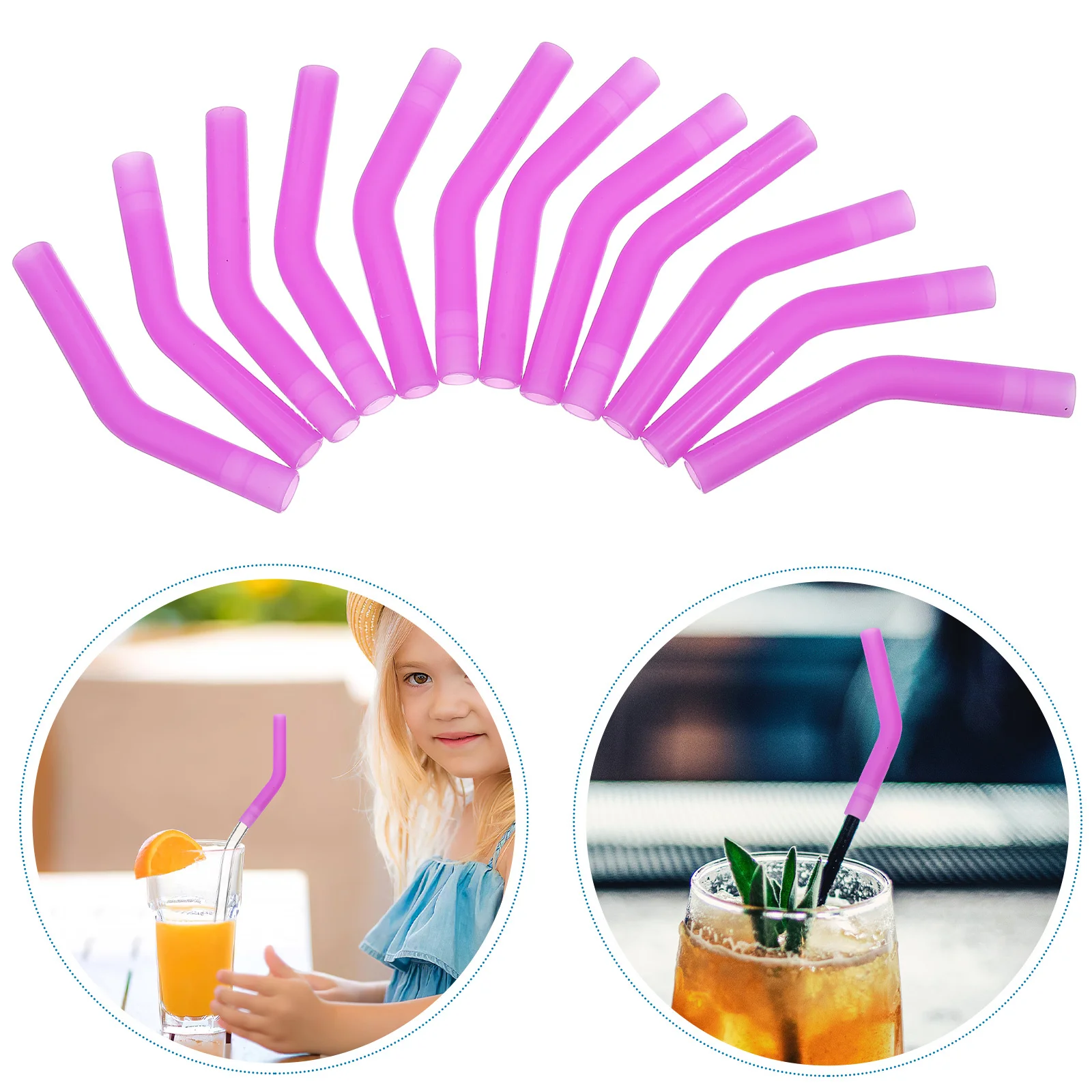 

12Pcs Washable Silicone Straw Tips Universal Compatibility for Metal Glass Straws Nonslip Clean Hydration