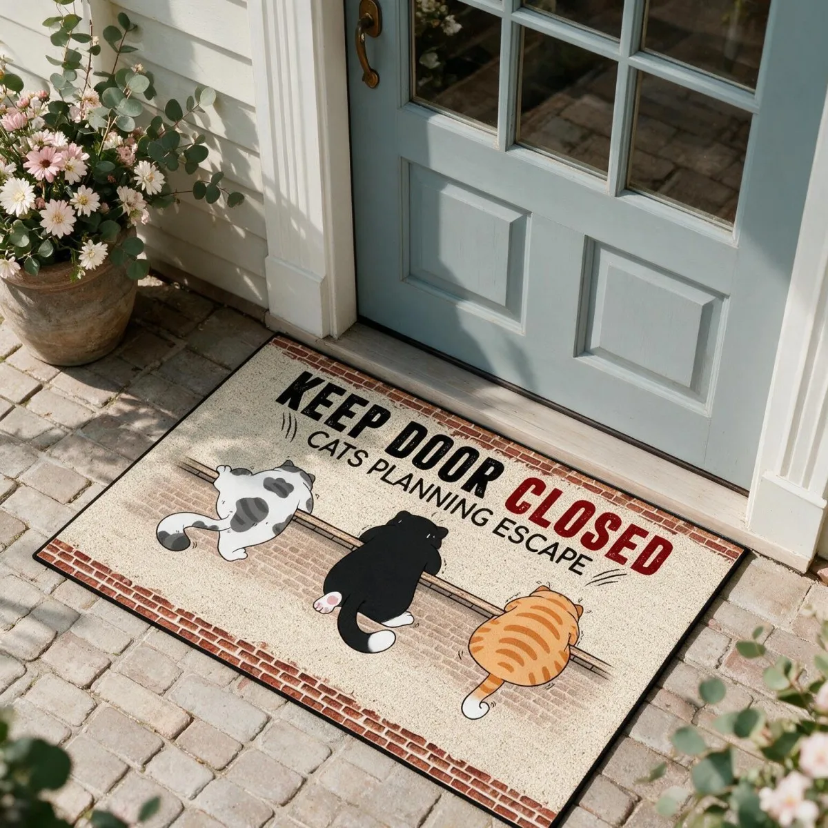 Absorbent Diatom Mud Door Mat for Entryway and Bathroom, Thickened, Durable, Non-Slip Rubber Bottom, Printed Design
