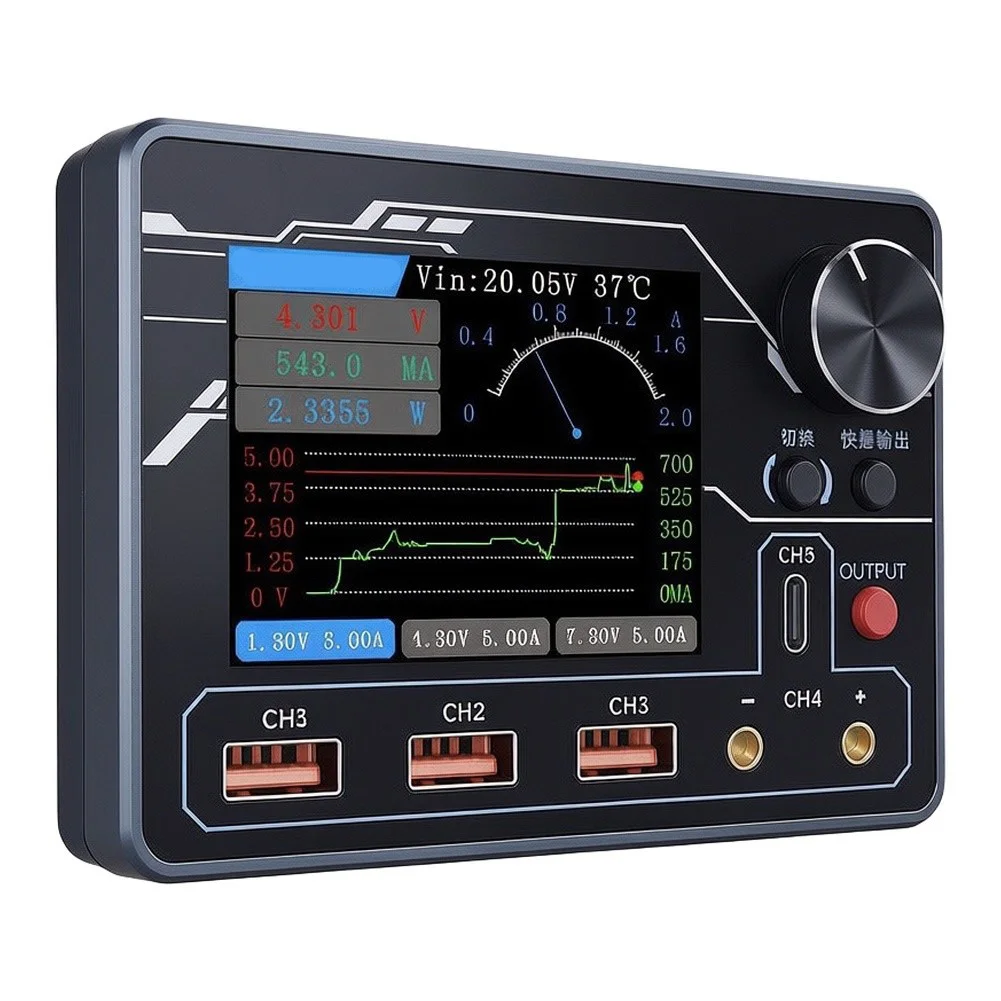 Digital Ammeter Supporting DC5V to 24V Input for PD Fast Charging Protocols 1mV Voltage Resolution 0.1mA Current Resolution