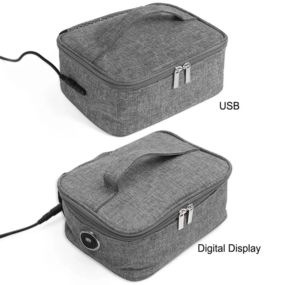 New USB Electric Heating Bag Reusable Insulated Thermal Lunch Bag Nylon Portable Warmer Youth