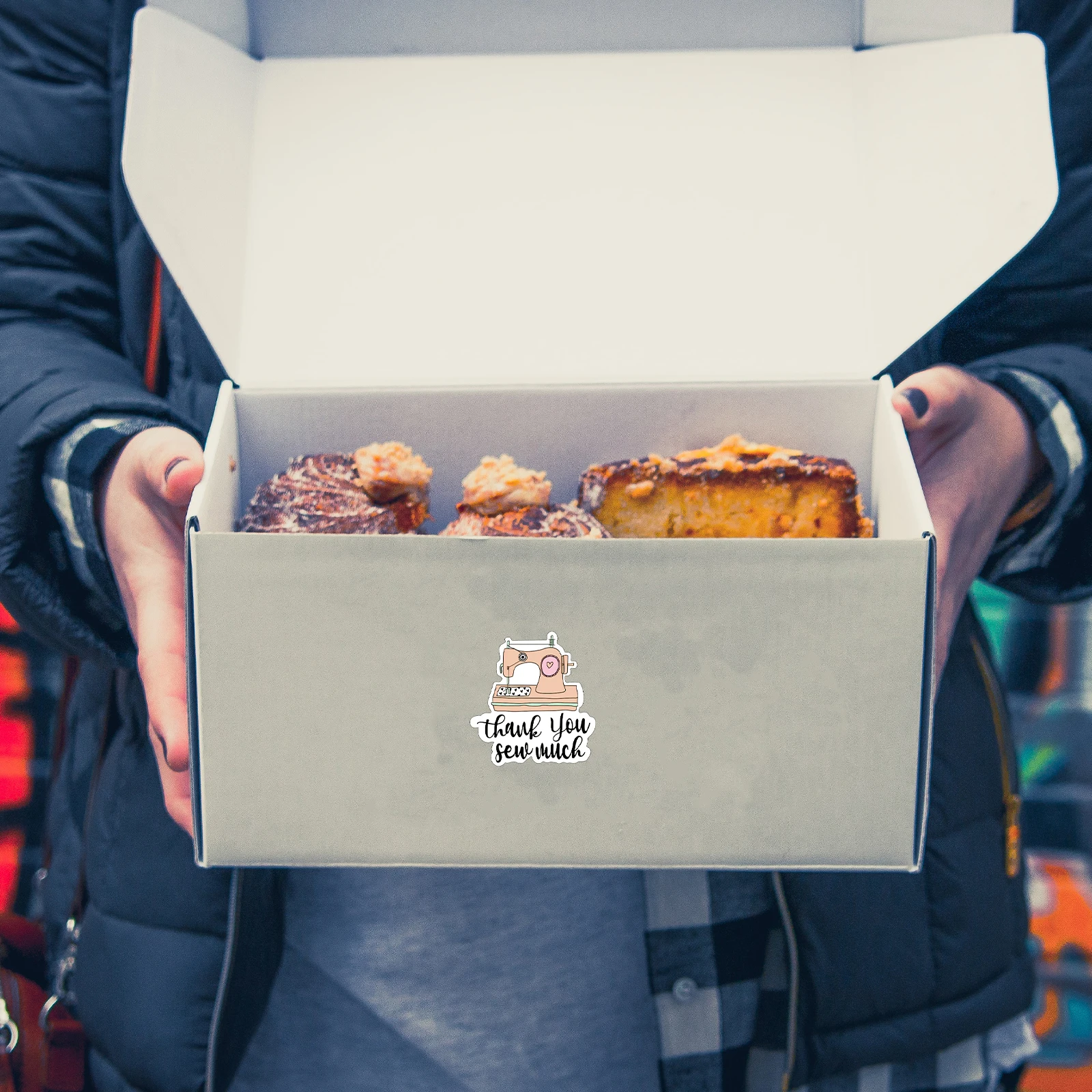 Product Purchase Thank You Sewing Machine Decoration 500Pcs 1.57In*1.7In Label Sticker Thank You Sticker, Handmade Sticker, Envelope Sticker, Gift Bag Packaging Sticker