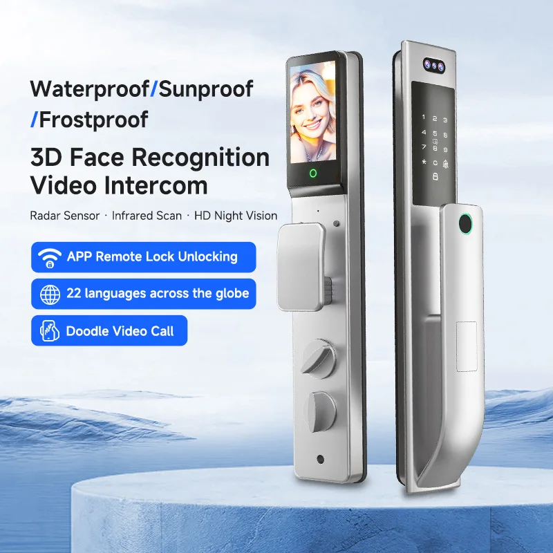 Fingerprint and Palmprint Intelligent Door Lock Radar Infrared Sensing High Safety Waterproof Home Electronic Smart Door Lock
