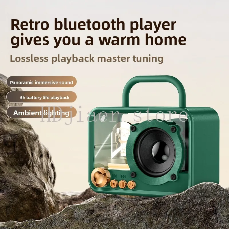 

Creative Retro Mini Portable Bluetooth Speaker - Desktop Wireless Subwoofer Gift Compact Audio for Daily Use