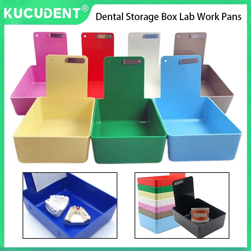 Стоматологическая лаборатория, коробка для хранения моделей зубов, красочный пластиковый рабочий лоток, сковороды, прочный чехол с зажимом-держателем, стоматологический инструмент