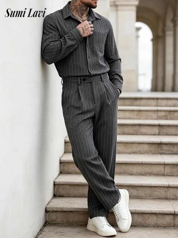 mens-shirt-and-pants-sets-2026-spring-autumn-business-leisure-men-striped-two-piece-outfits-outdoor-casual-turn-down-collar