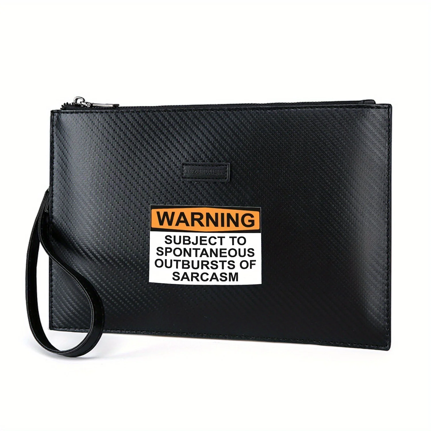 

Предупреждение о сарказмом. Элегантная мужская сумка из искусственной кожи с принтом. Модная и практичная для повседневной носки.