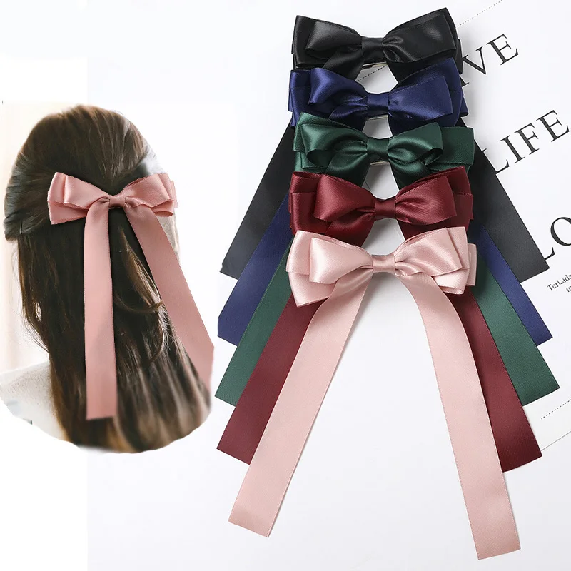 Women Hair Bow Ties Hair Clips Satin Butterfly Bow Hairpin Girl Hair Accessories for Ladies Bowknot Hairpins FC132