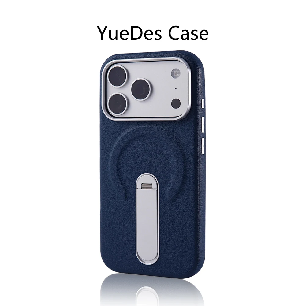 Luxus Rotation KickStand Business PU Ledertasche Für iPhone 17 Pro Max 16 15 14 13 Für MagSafe Magnetische Matte Stoßfest Abdeckung