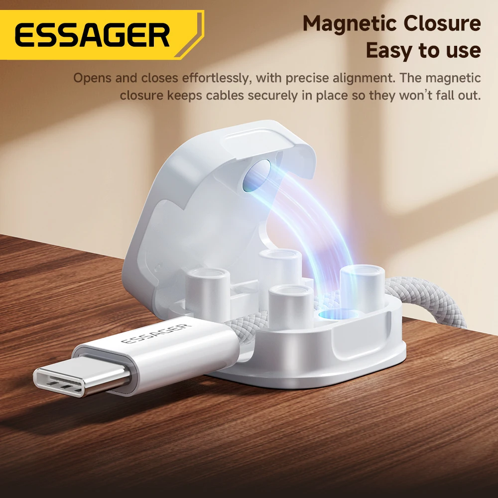 Essager Magnetic Cable Clips Cable Smooth Adjustable Cord Holder Under Desk Cable Management Wire Keeper Cable Organizer Holder view 2