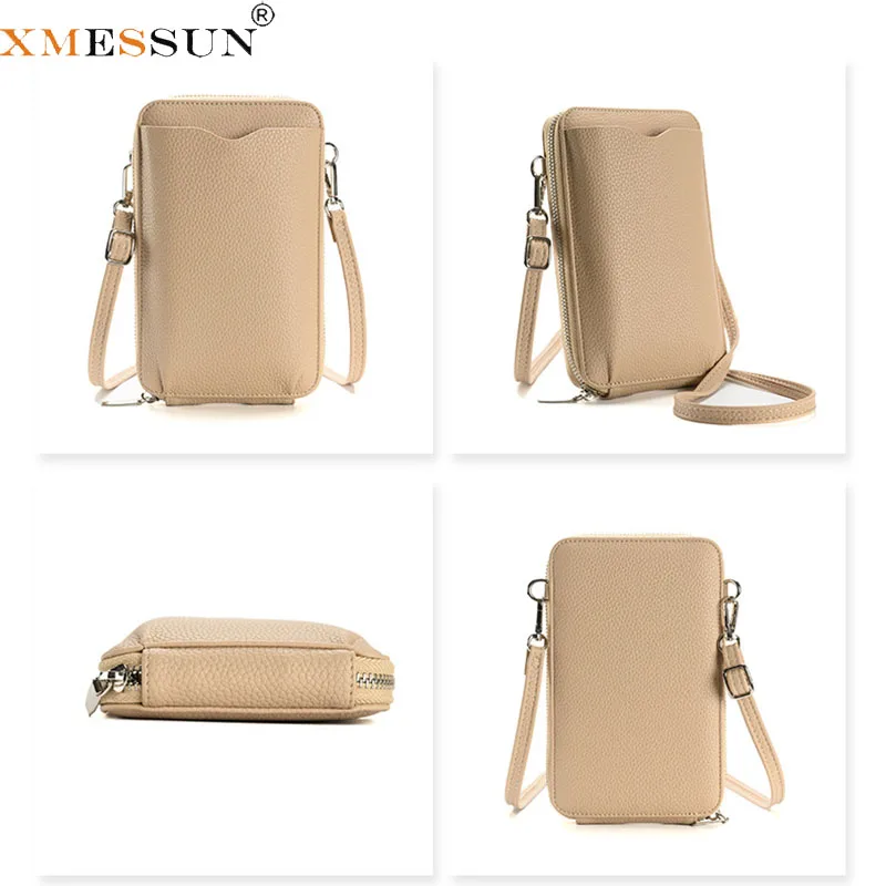 New Mobile Phone Bag Large Capacity Multi-Functional Fashion Simple Shoulder Small Bag Shoulder Three Layers Zip-up for Women's
