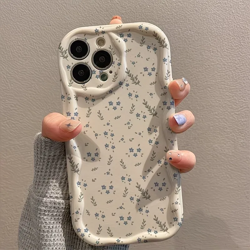 Phone Case For Samsung Galaxy A07 A17 A16 A15 A14 A36 A37 A57 A55 A54 S26 Ultra S25 S24 S22 Plus S23 FE Cute Flower Leaves Cover