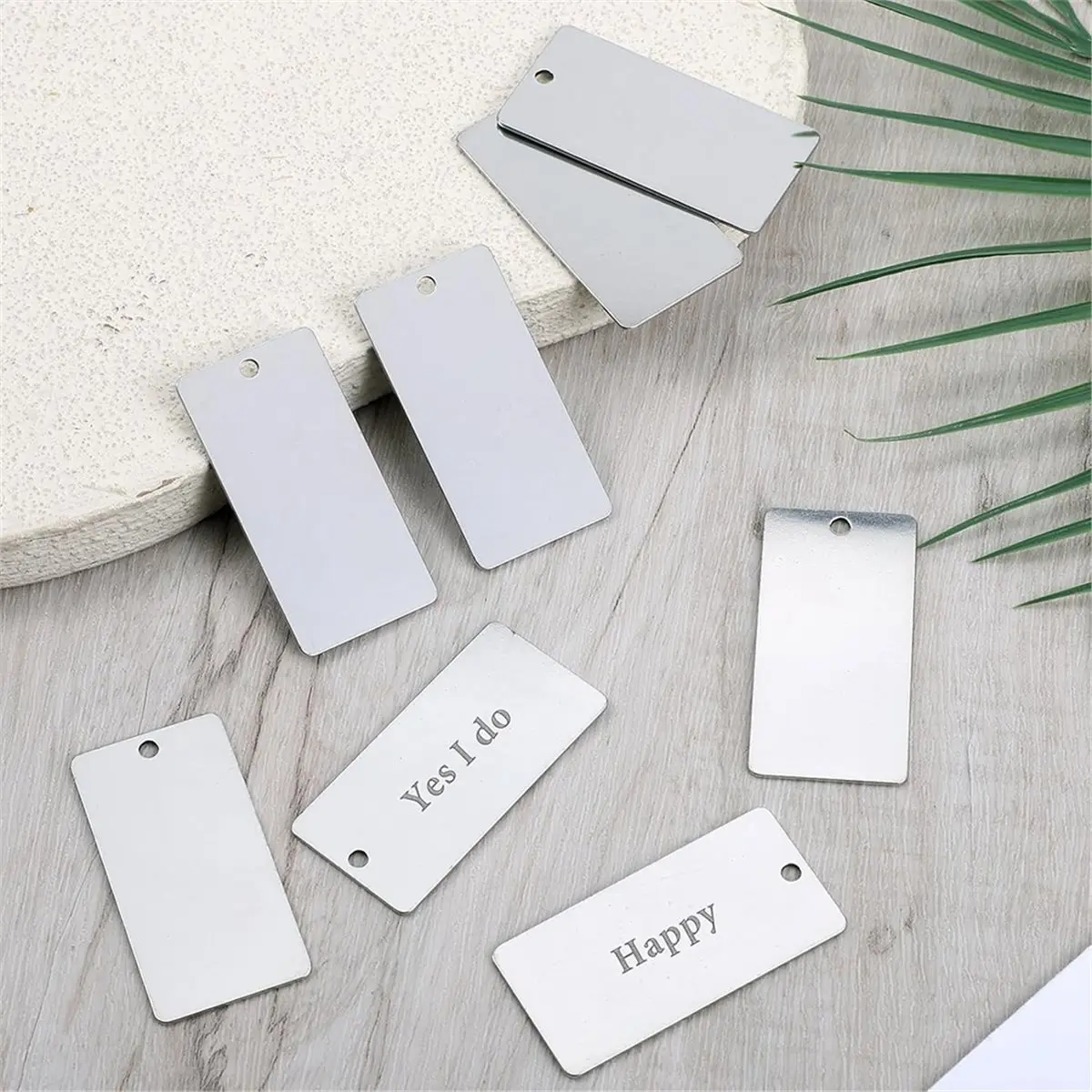 【BAAQ】 Stainless Steel Metal Engraving Blanks, Rectangle Blank Tags for Stamping and DIY Crafts, 1x2 Inch, 20 Pack