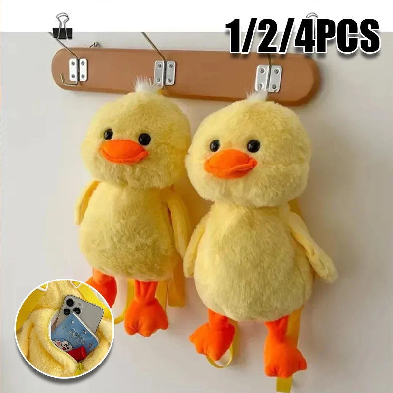 

Kawaii 33cm Yellow Duck Plush Backpack Cute Cartoon Stuffed Animal Soft Schoolbag For Girls Childrens Day Gift Idea