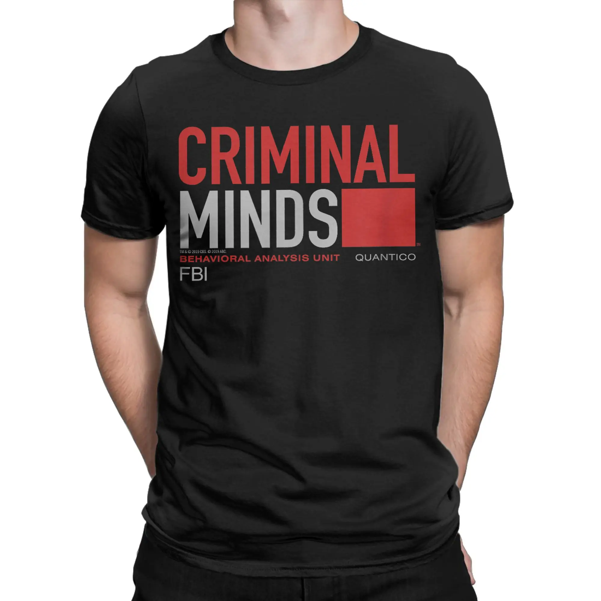 Men's Criminal Minds BAU Quantico T Shirt TV Show Pure Cotton merch Novelty Short Sleeve Round Collar Tees Adult T-Shirts