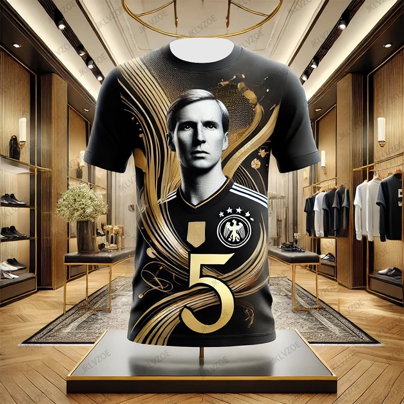 New CHATGPT Designed Special Edition Luxury Short Sleeve Franz Beckenbauer 5 Germany Soccer Jersey Mens T shirt Kids/Adult