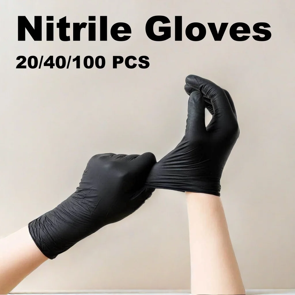 1 pack Durable Disposable Nitrile Gloves for Household Cleaning and Decoration, Waterproof and Multi-Purpose, Oil and Acid Proof